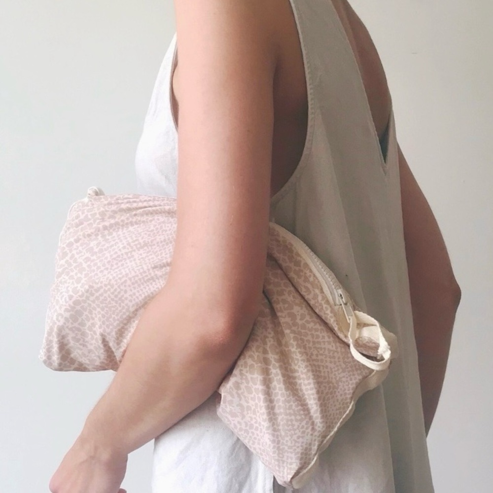 ACACIA • RARE Bikini Zip Bag in Cream Snake